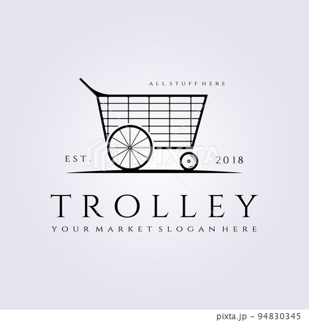 simple line art trolley chart for shop logo icon symbol vector illustration design simple line art trolley chart for shop logo icon symbol vector illustration design 94830345