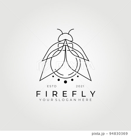 line art firefly logo vector illustration design , best light source logo, creative logo 94830369