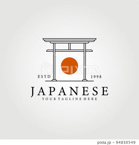 line art Japanese icon logo vector illustration design, traditional culture of japan 94830549