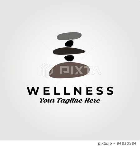wellness stone logo, balance stone vector illustration design graphic 94830584