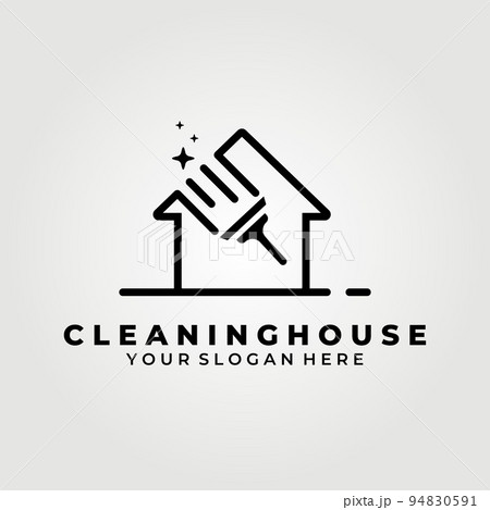 cleaning house, service logo vector illustration deign graphic, glass house cleaning 94830591