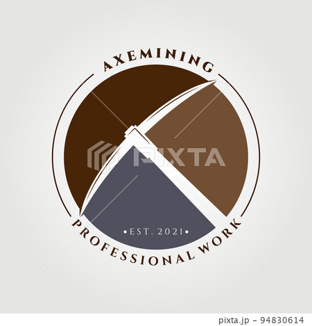 Pickaxe mining club logo vector illustration design 94830614