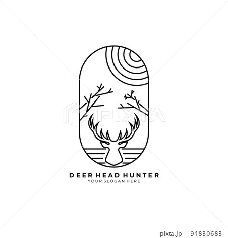 Deer hunt logo vector illustration design, hunter icon , deer head hunter symbol Deer hunt logo vector illustration design, hunter icon , deer head hunter symbol 94830683
