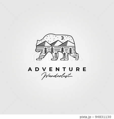 Landscape, wild life , adventure logo, vector, illustration, design, bear logo 94831130