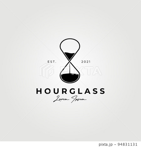 hourglass logo vector illustration design, simple logo for branding, company, store , business 94831131