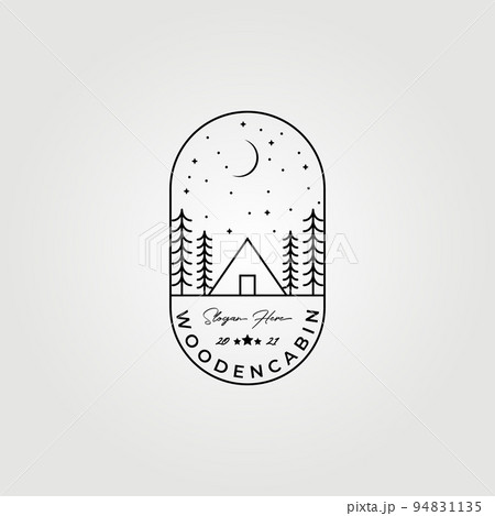 cabin logo vector illustration design, creative logo line art and monoline 94831135