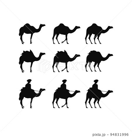 Set of camel symbol illustration design element. Vector template isolated on white background. Set of camel symbol illustration design element. Vector template isolated on white background. 94831996