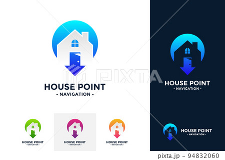 House point logo vector. Pin icon with home combination. Creative gps map point location symbol concept. 94832060