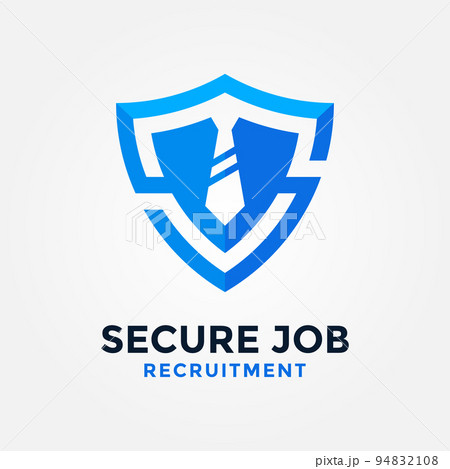 Letter S for secure job logo design template. With concept of guard shape combined with business tie. 94832108