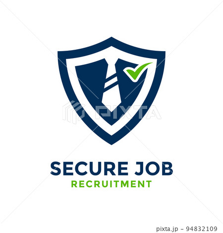 Secure job logo design template. With concept of guard shape combined with business tie. 94832109