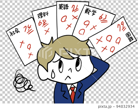 Returned test answers and male student Returned test answers and male student 94832934