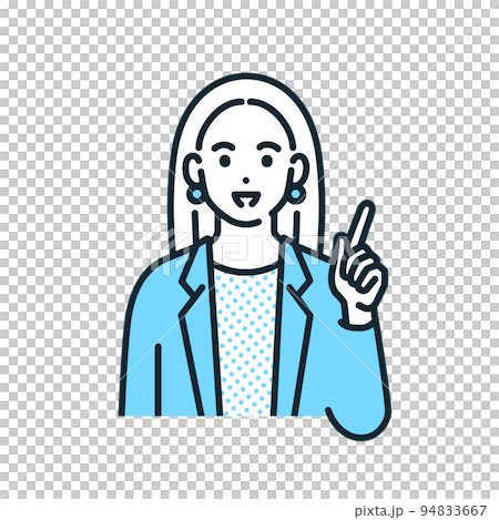 笑顔でポイントを説明するビジネスパーソンのイラスト素材 94833667