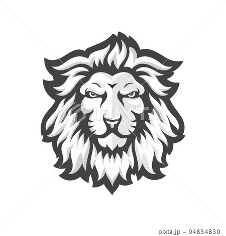 lion head mascot black and white color 94834830