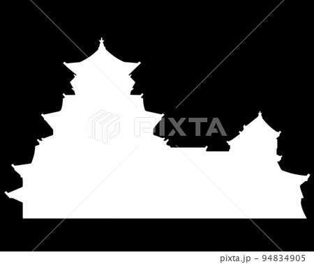 熊本城　天守　シルエット（透過） 94834905