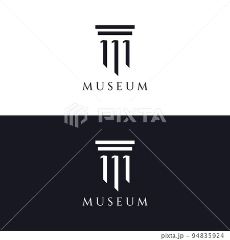Museums, museum columns, museum lines, museum pillar logos. Museums with minimalist and modern concepts. Logos can be used for companies, museums and businesses. 94835924