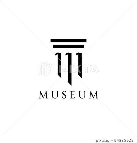 Museums, museum columns, museum lines, museum pillar logos. Museums with minimalist and modern concepts. Logos can be used for companies, museums and businesses. 94835925