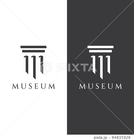 Museums, museum columns, museum lines, museum pillar logos. Museums with minimalist and modern concepts. Logos can be used for companies, museums and businesses. 94835926