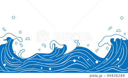 波のイラスト アスペクト比16:9 バージョン 波のイラスト アスペクト比16:9 バージョン 94836289