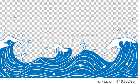 波のイラスト アスペクト比16:9 バージョン 波のイラスト アスペクト比16:9 バージョン 94836289