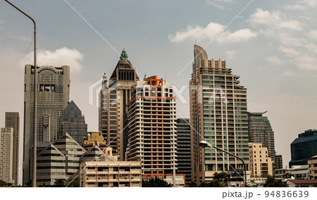 Architectural view of skyscrapersi at bangkok city. Modern high-rise buildings. 94836639