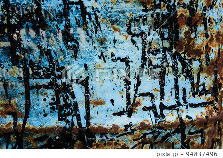old rusty blue zinc wall painted by black color for texture background old rusty blue zinc wall painted by black color for texture background 94837496