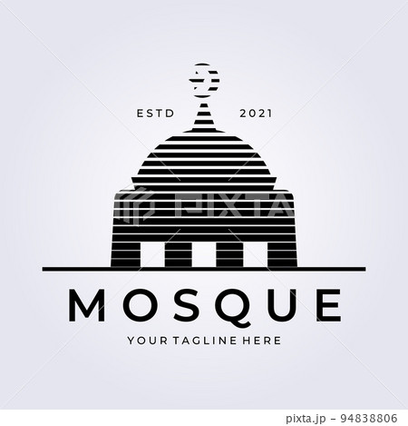mosque logo vector , line art illustration , vintage design graphic, muslim logo mosque logo vector , line art illustration , vintage design graphic, muslim logo 94838806