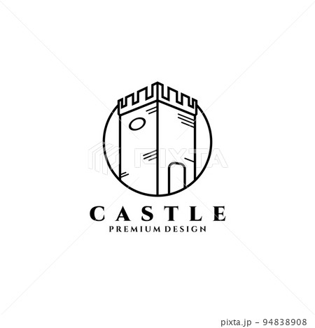 Castle logo vector illustration design, line art simple castle icon 94838908