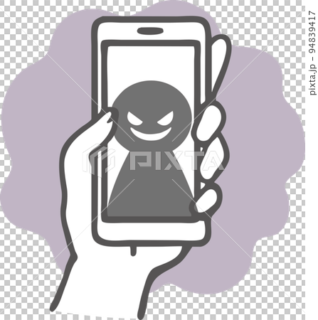 Illustration material of smartphone and internet criminal 94839417