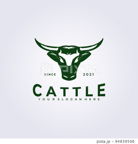 simple vintage cattle and livestock logo vector illustration design 94839506