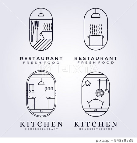 set and bundle of chef , cafe, kitchen, restaurant logo vector illustration design graphic , minimalist, line art, decor 94839539