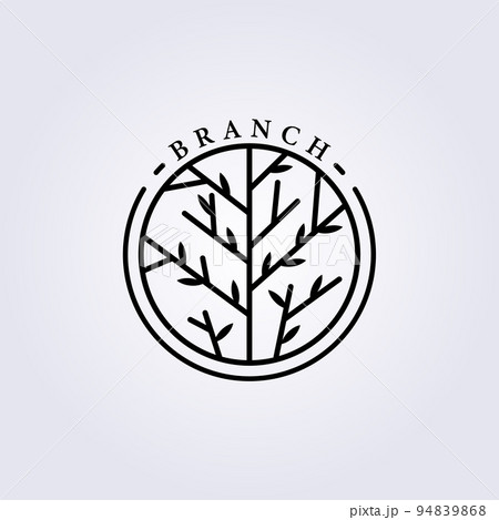 simple branch of tree logo line art vector illustration design 94839868