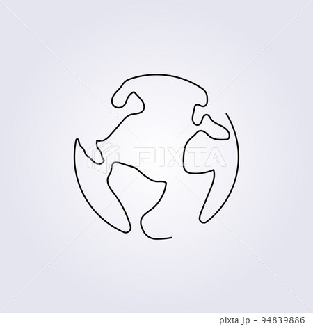 one line globe atlas illustration icon symbol draw sketch vector logo design one line globe atlas illustration icon symbol draw sketch vector logo design 94839886