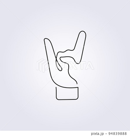 simple rock hand sign one line continuous icon sticker symbol draw sketch vector logo illustration design graphic simple rock hand sign one line continuous icon sticker symbol draw sketch vector logo illustration design graphic 94839888