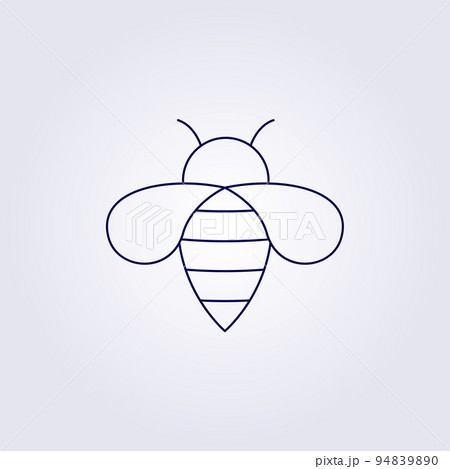 simple line art hornet bee logo icon symbol sign vector illustration design graphic 94839890