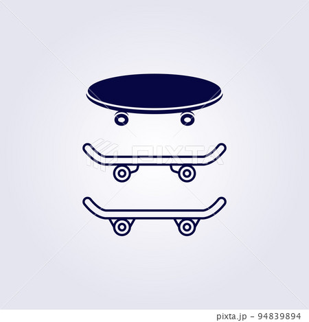 skateboard symbol icon sticker logo vector illustration design graphic simple line art vintage retro 94839894