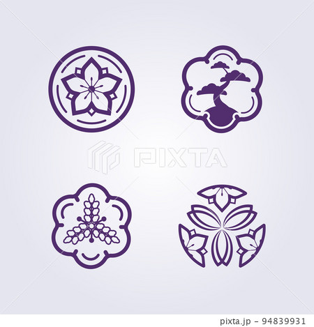 kamon, japanese family symbol logo stamp vector illustration design kamon, japanese family symbol logo stamp vector illustration design 94839931