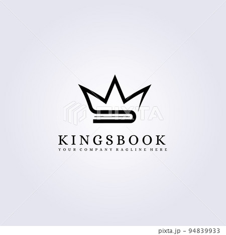 Crown book line art logo simple vector illustration symbol icon design Crown book line art logo simple vector illustration symbol icon design 94839933