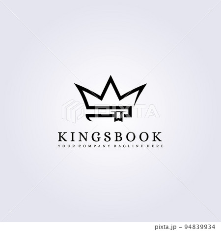 crown book with tag creative logo vector illustration design 94839934