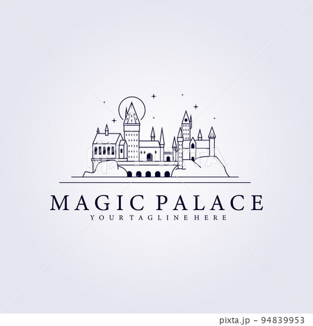 line art hogwarts castle illustration vector icon logo print apparel t-shirt harry potter 94839953