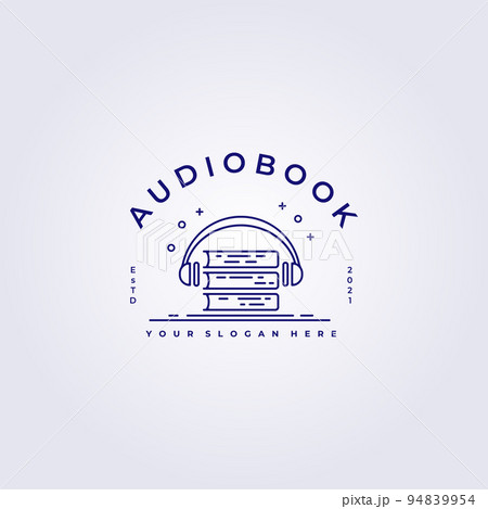 Audiobook podcast online learning logo vector illustration design line art creative flat logo 94839954