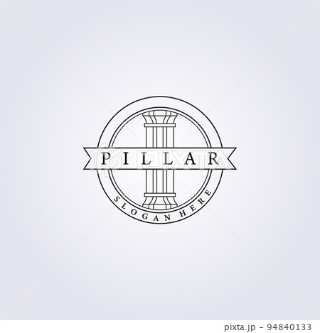badge minimalist line pillar logo vector illustration design 94840133