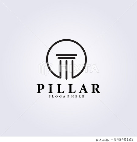 Line art justice pillar logo icon symbol vector illustration design Line art justice pillar logo icon symbol vector illustration design 94840135