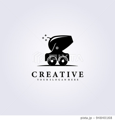 mini cannon artillery simple logo vintage vector illustration design 94840168