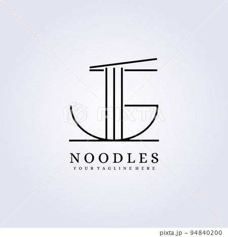 simple noodle line art logo bowl vector illustration design icon symbol template label sign 94840200