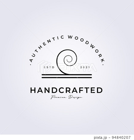 handcrafted woodworker carpenter lumber jack logo simple line art icon vector illustration design 94840207