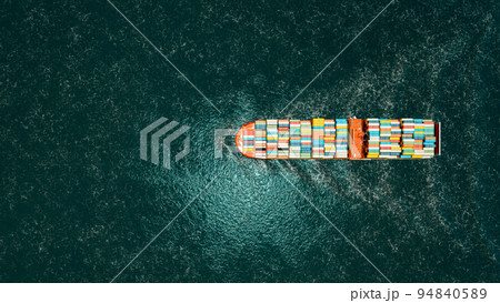 top view of cago ship catainers, global logistic business 94840589