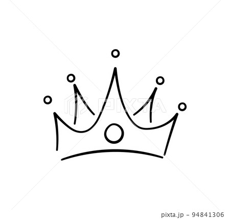 Hand drawn doodle crown. King crown sketch. Majestic tiara. King and queen royal diadem. Vector illustration isolated in doodle style on white background Hand drawn doodle crown. King crown sketch. Majestic tiara. King and queen royal diadem. Vector illustration isolated in doodle style on white background 94841306