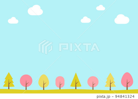 背景イラスト_春の並木道 94841324