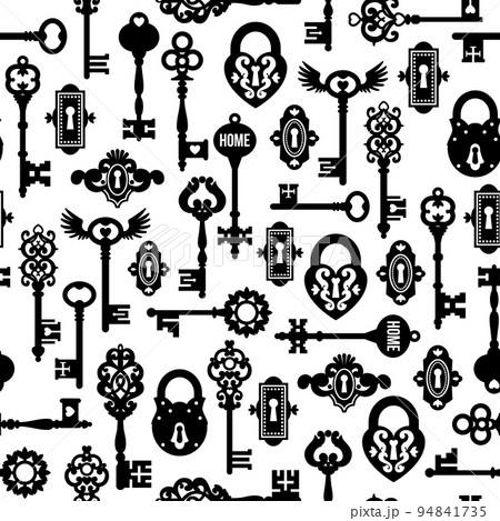 Keys And Locks Seamless Pattern 94841735