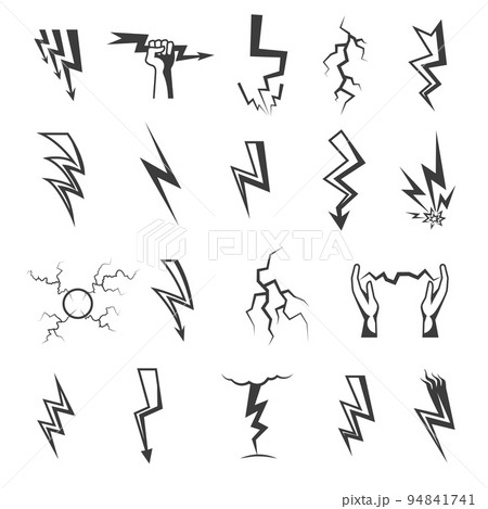Lightning Monochrome Icons Set 94841741